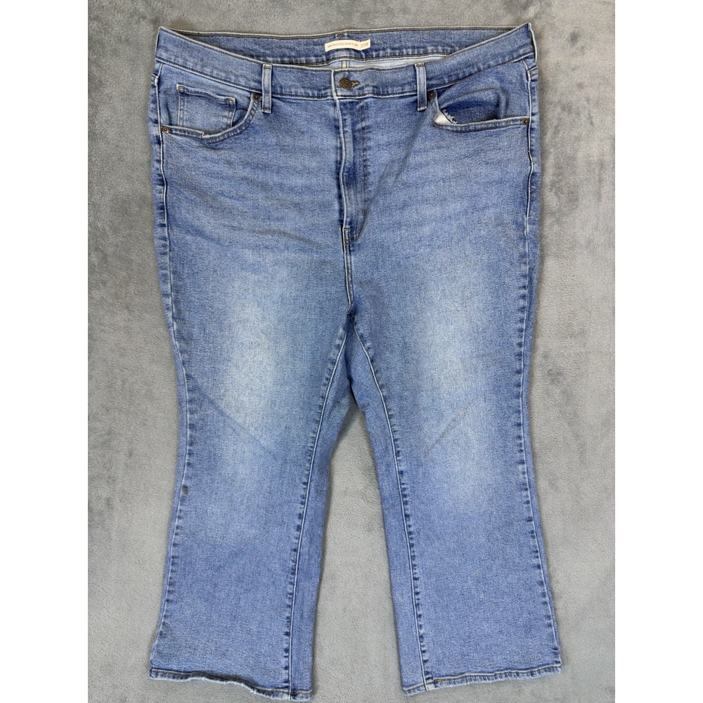 Levis Jeans Womens 20W Blue‎ Light Wash High Waisted Crop Flare Stretch